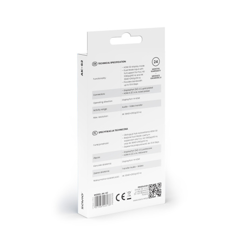 Adapter DisplayPort v1.2 - HDMI v1.4 AK-62