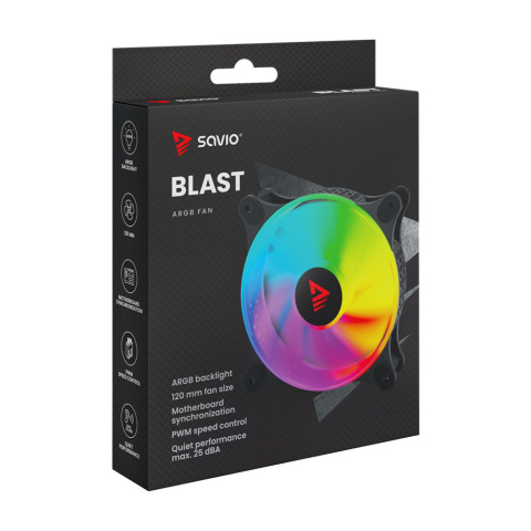 Wentylator BLAST 120mm ARGB 3-pin 5V, 4-pin 12V Wentylator BLAST 120mm ARGB 3-pin 5V, 4-pin 12V
