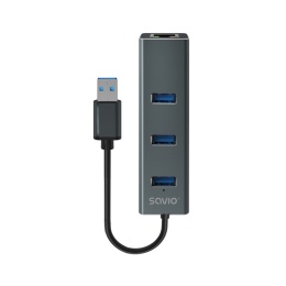 3-portowy hub USB-A z adapterem RJ-45 AK-58