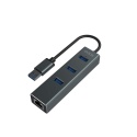 3-portowy hub USB-A z adapterem RJ-45 AK-58