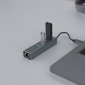 3-portowy hub USB-A z adapterem RJ-45 AK-58