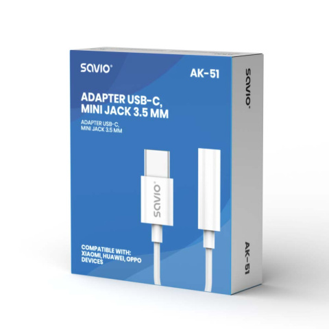 Adapter USB-C, Mini Jack 3,5 mm, AK-51