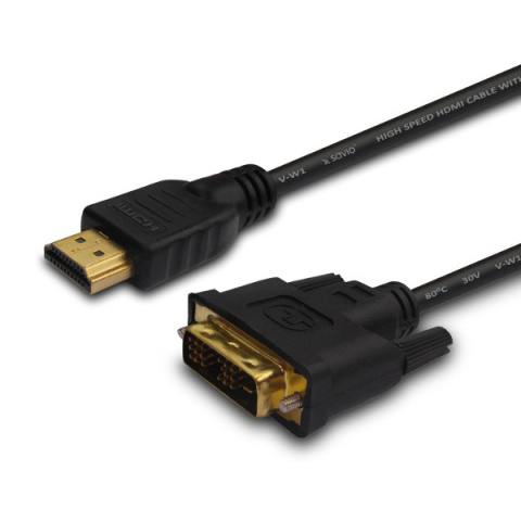 KABEL HDMI 19pin (M) - DVI 18+1 (M) 1,5m, CL-10