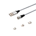 KABEL Magnetyczny USB 2m, srebrny CL-156