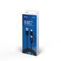 Kabel 2w1 USB - micro USB/typ C 1m CL-128
