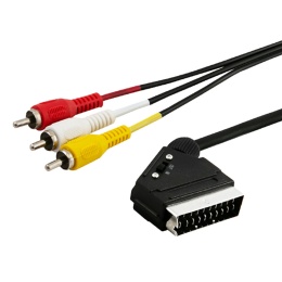 Kabel EURO (SCART)- 3xRCA (M) 2m CL-133