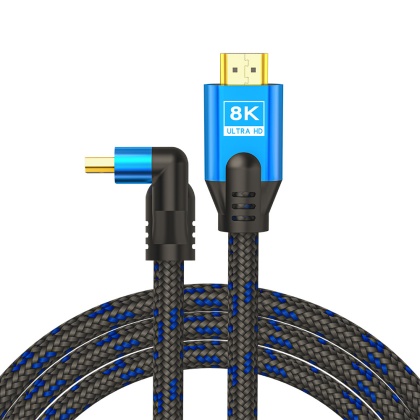 Kabel HDMI (M) v2.1, 1,8m, kątowy, CL-147