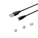 Kabel Magnetyczny USB 1m, czarny CL-152