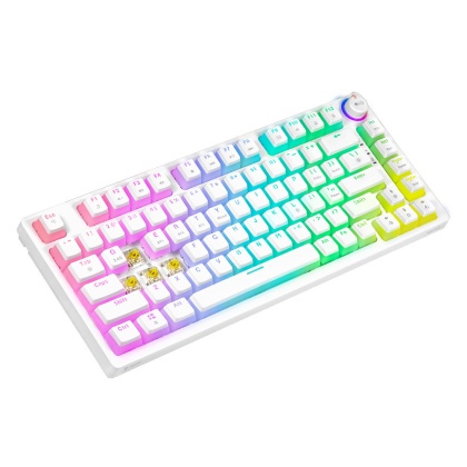 Bezprzewodowa klawiatura mechaniczna Phenix White YELLOW PUDDING