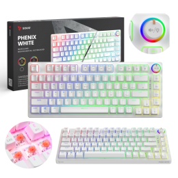 Bezprzewodowa klawiatura mechaniczna Phenix White RED
