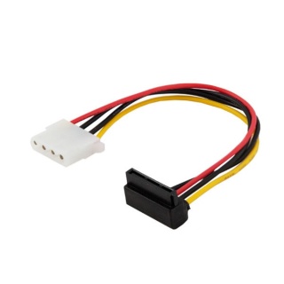 Kabel zasilający MOLEX 4 pin (F) - SATA 15 pin (F) kątowy AK-42