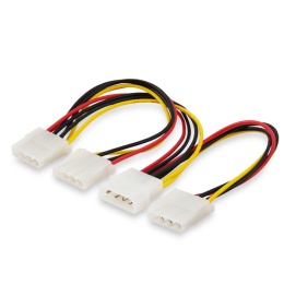 Kabel zasilający MOLEX 4 pin (M) - 3x MOLEX 4 pin (F) AK-16