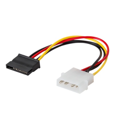 Kabel zasilający MOLEX 4 pin (M) - SATA 15 pin (F) 0,18m AK-10