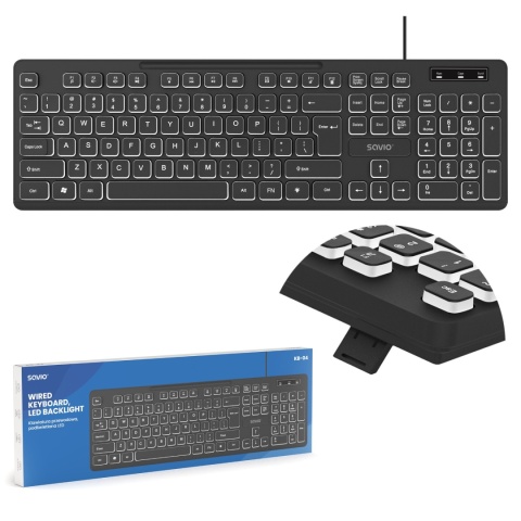 Klawiatura przewodowa KB-04 podświetlana LED Klawiatura przewodowa KB-04 podświetlana LED