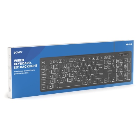 Klawiatura przewodowa KB-04 podświetlana LED Klawiatura przewodowa KB-04 podświetlana LED