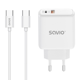 Ładowarka sieciowa 30W + kabel, biała LA-10