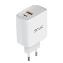 Ładowarka sieciowa SAVIO LA-13 20W + Kabel, Quick Charge, Power Delivery 3.0, Biała