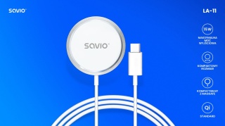 Magnetyczna ładowarka indukcyjna 15 W, 1 m, LA-11