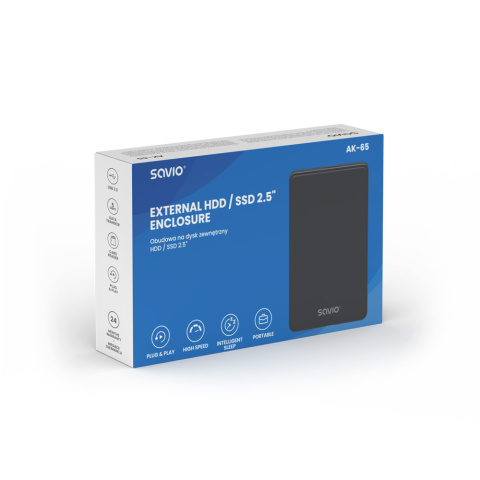 Obudowa na dysk zewnętrzny HDD / SSD 2.5", AK-65 Obudowa na dysk zewnętrzny HDD / SSD 2.5", AK-65