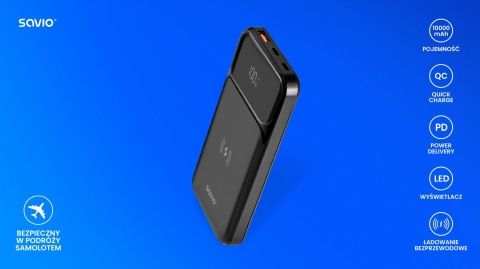 Power Bank 10000 mAh BA-09 ładowanie indukcyjne Power Bank 10000 mAh BA-09 ładowanie indukcyjne