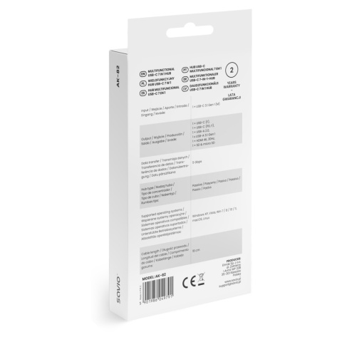 SAVIO AK-82 HUB USB-C 7 w 1