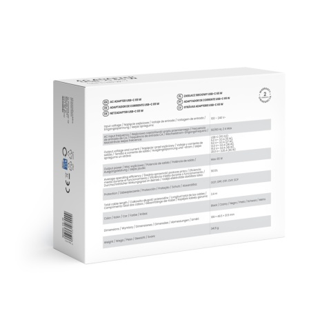 Zasilacz sieciowy SAVIO ZA-01 USB-C 65W