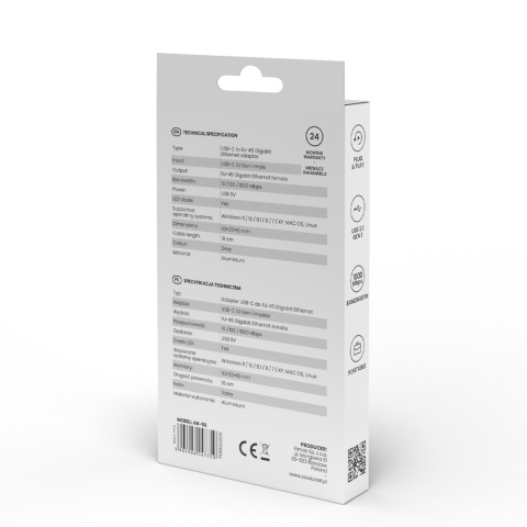 Adapter USB-C 3.1 do RJ-45 AK-56