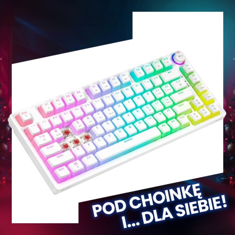 Bezprzewodowa klawiatura mechaniczna Phenix White RED PUDDING