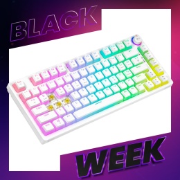 Bezprzewodowa klawiatura mechaniczna Phenix White YELLOW PUDDING