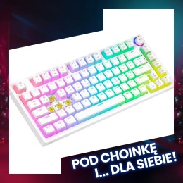 Bezprzewodowa klawiatura mechaniczna Phenix White YELLOW PUDDING