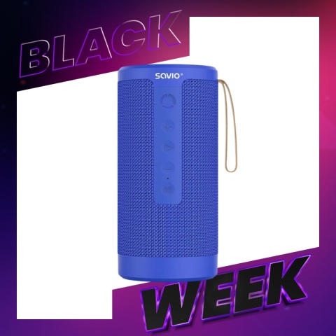 Głośnik Bluetooth STEREO, 2x5W niebieski, AUX, SD, TWS BS-031