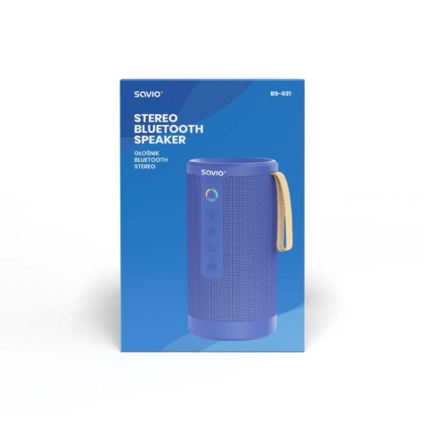 Głośnik Bluetooth STEREO, 2x5W niebieski, AUX, SD, TWS BS-031