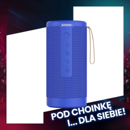 Głośnik Bluetooth STEREO, 2x5W niebieski, AUX, SD, TWS BS-031