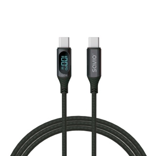 Kabel USB-C do USB-C 100W 1m z wyświetlaczem cyfrowym CL-174