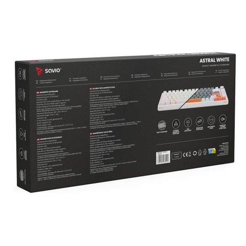 Klawiatura magnetyczna ASTRAL White, OUTEMU White Jade, RGB 3 kolory keycapów