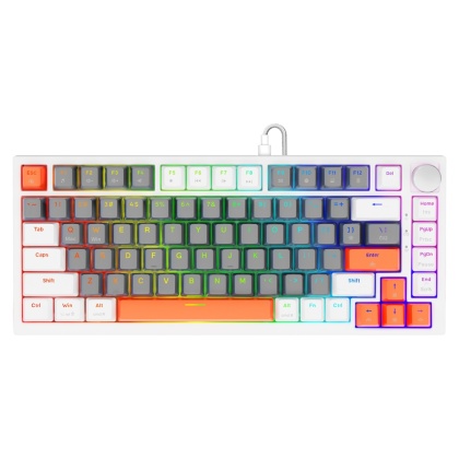 Klawiatura magnetyczna ASTRAL White, OUTEMU White Jade, RGB 3 kolory keycapów