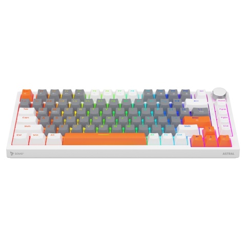 Klawiatura magnetyczna ASTRAL White, OUTEMU White Jade, RGB 3 kolory keycapów