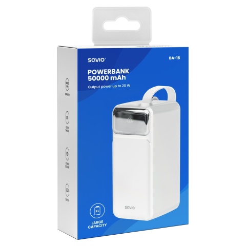 POWERBANK BA-15 50000 mAh, biały