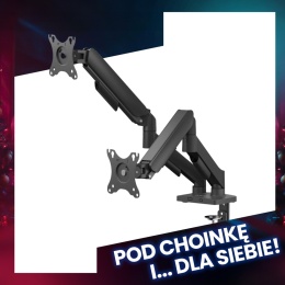 Podwójny uchwyt biurkowy na monitory na sprężynie 17″ – 32″, UM-04