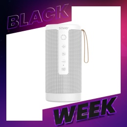 Głośnik Bluetooth STEREO BS-032 2x5W biały, AUX, SD, TWS