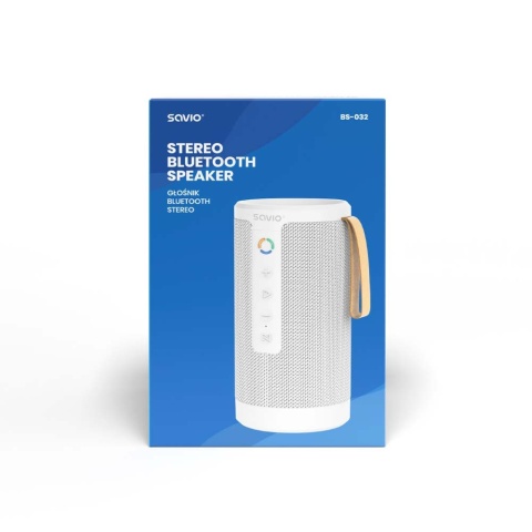 Głośnik Bluetooth STEREO BS-032 2x5W biały, AUX, SD, TWS