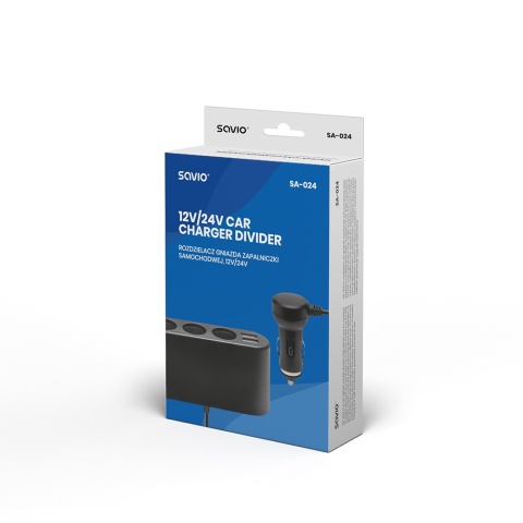 Rozdzielacz gniazda zapalniczki SA-024 2x USB, 3,1A