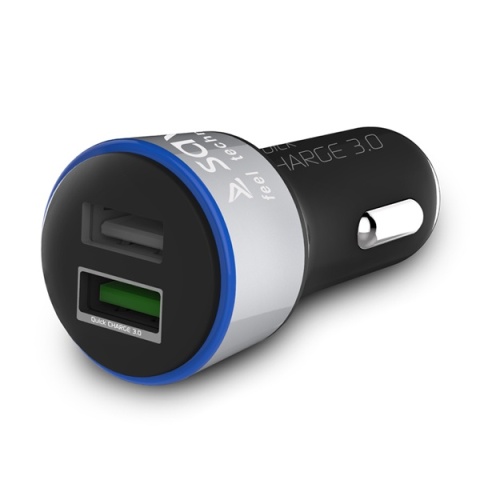 Ładowarka samochodowa SA-06/B Quick Charge 3.0 2xUSB czarny