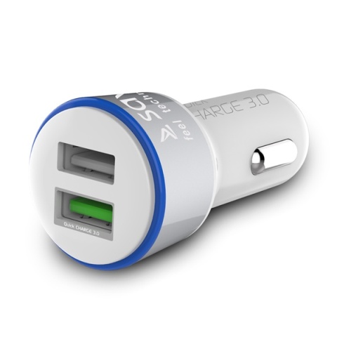 Ładowarka samochodowa SA-06/W Quick Charge 3.0 2xUSB biały