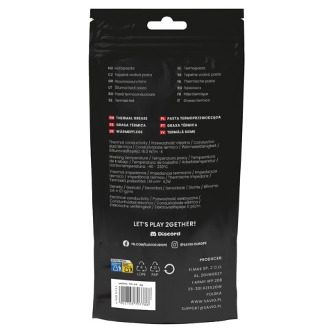 Pasta termoprzewodząca 18W/m-K GLACIER TG-05 2g