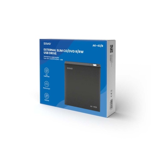 Zewnętrzna nagrywarka typu slim CD/DVD R/RW-USB AK-43/B
