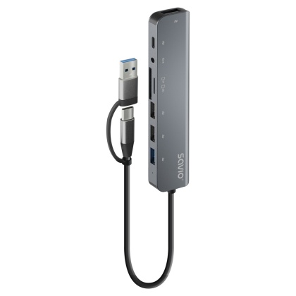 HUB USB 8w1 z wejściem AUX AK-90
