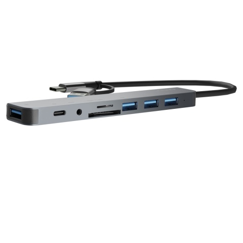 HUB USB 8w1 z wejściem AUX AK-90