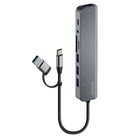 HUB USB 8w1 z wejściem AUX AK-90
