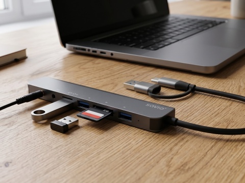 HUB USB 8w1 z wejściem AUX AK-90